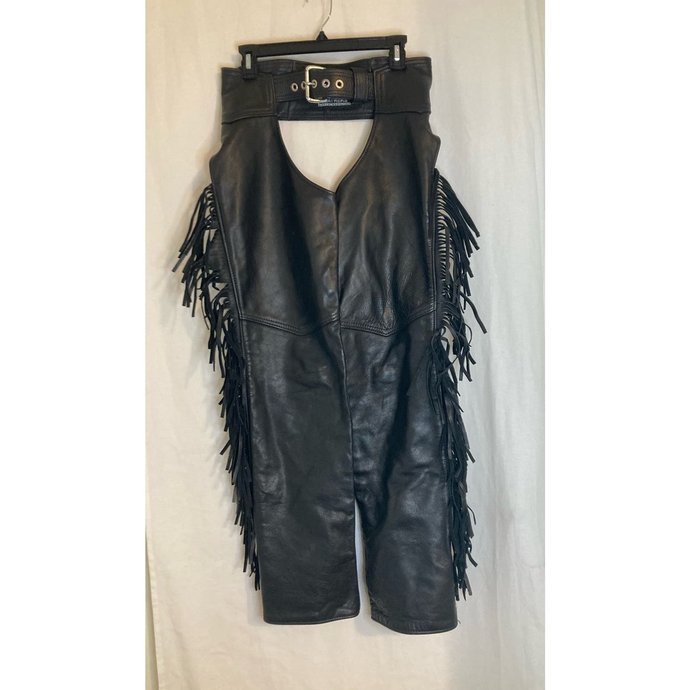 California Creations Leather Chaps Fringes Small Black